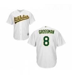 Youth Oakland Athletics 8 Robbie Grossman Replica White Home Cool Base Baseball Jersey 