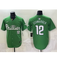 Men Philadelphia Phillies 12 Kyle Schwarber Green Limited Stitched Jersey Men Philadelphia Phillies 12 Kyle Schwarber Green Limited Stitched Jersey