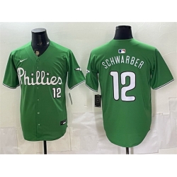 Men Philadelphia Phillies  12 Kyle Schwarber Green Limited Stitched Jersey