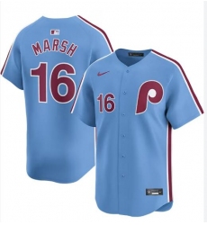 Men Philadelphia Phillies 16 Brandon Marsh Powder Blue Cool Base Stitched Baseball Jersey