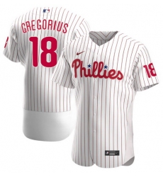 Men Philadelphia Phillies 18 Didi Gregorius White Flex Base Stitched Baseball jersey