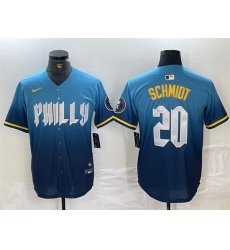 Men Philadelphia Phillies 20 Mike Schmidt Blue 2024 City Connect Limited Stitched Jersey