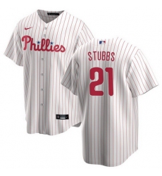 Men Philadelphia Phillies 21 Garrett Stubbs White Cool Base Stitched Baseball Jersey