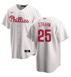 Men Philadelphia Phillies 25 Matt Strahm White Cool Base Stitched Baseball Jersey