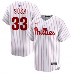 Men Philadelphia Phillies 33 Edmundo Sosa White Home Limited Stitched Jersey