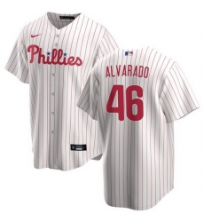 Men Philadelphia Phillies 46 Jos E9 Alvarado White Cool Base Stitched Baseball Jersey