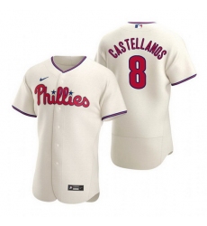 Men Philadelphia Phillies 8 Nick Castellanos Cream Flex Base Stitched Baseball jersey