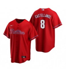 Men Philadelphia Phillies 8 Nick Castellanos Red Cool Base Stitched Jerse