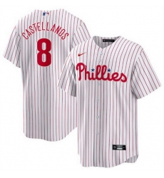 Men Philadelphia Phillies 8 Nick Castellanos White Cool Base Stitched jersey