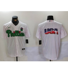 Men Philadelphia Phillies Big Logo White Stitched Jersey