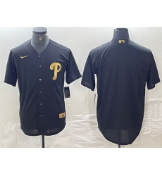 Men Philadelphia Phillies Blank Black Cool Base Stitched Baseball Jersey