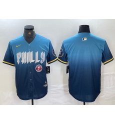 Men Philadelphia Phillies Blank Blue 2024 City Connect Limited Stitched Jersey 5