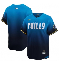 Men Philadelphia Phillies Blank Blue 2024 City Connect Limited Stitched Jersey