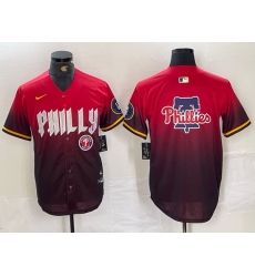 Men Philadelphia Phillies Red Team Big Logo 2024 City Connect Limited Stitched Baseball Jersey 6