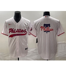 Men Philadelphia Phillies White Team Big Logo Cool Base Stitched Baseball Jersey