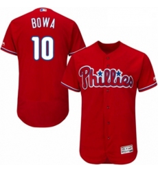 Mens Majestic Philadelphia Phillies 10 Larry Bowa Red Alternate Flex Base Authentic Collection MLB Jersey