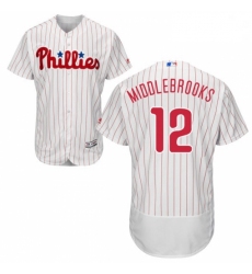 Mens Majestic Philadelphia Phillies 12 Will Middlebrooks White Home Flex Base Authentic Collection MLB Jersey