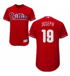 Mens Majestic Philadelphia Phillies 19 Tommy Joseph Red Flexbase Authentic Collection MLB Jersey