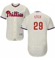 Mens Majestic Philadelphia Phillies 29 John Kruk Cream Alternate Flex Base Authentic Collection MLB Jersey 