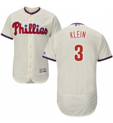 Mens Majestic Philadelphia Phillies 3 Chuck Klein Cream Alternate Flex Base Authentic Collection MLB Jersey