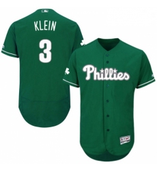 Mens Majestic Philadelphia Phillies 3 Chuck Klein Green Celtic Flexbase Authentic Collection MLB Jersey