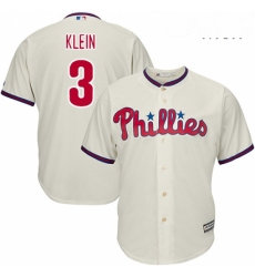 Mens Majestic Philadelphia Phillies 3 Chuck Klein Replica Cream Alternate Cool Base MLB Jersey
