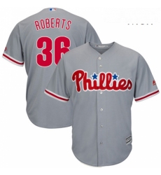 Mens Majestic Philadelphia Phillies 36 Robin Roberts Replica Grey Road Cool Base MLB Jersey