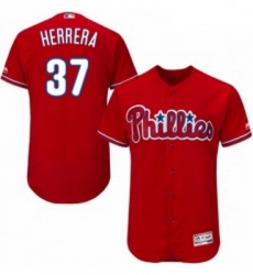 Mens Majestic Philadelphia Phillies 37 Odubel Herrera Red Alternate Flex Base Authentic Collection MLB Jersey