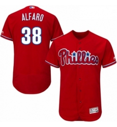 Mens Majestic Philadelphia Phillies 38 Jorge Alfaro Red Alternate Flex Base Authentic Collection MLB Jersey