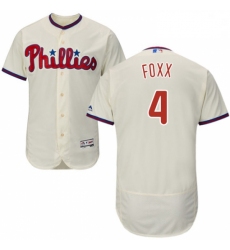 Mens Majestic Philadelphia Phillies 4 Jimmy Foxx Cream Alternate Flex Base Authentic Collection MLB Jersey 