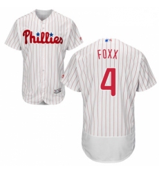 Mens Majestic Philadelphia Phillies 4 Jimmy Foxx White Home Flex Base Authentic Collection MLB Jersey
