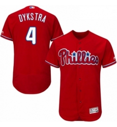 Mens Majestic Philadelphia Phillies 4 Lenny Dykstra Red Alternate Flex Base Authentic Collection MLB Jersey