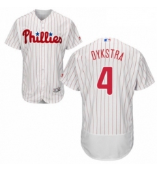 Mens Majestic Philadelphia Phillies 4 Lenny Dykstra White Home Flex Base Authentic Collection MLB Jersey