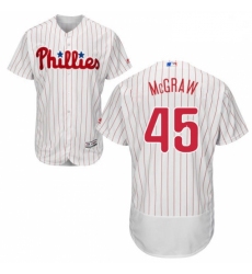 Mens Majestic Philadelphia Phillies 45 Tug McGraw White Home Flex Base Authentic Collection MLB Jersey