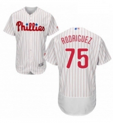 Mens Majestic Philadelphia Phillies 75 Francisco Rodriguez White Home Flex Base Authentic Collection MLB Jersey