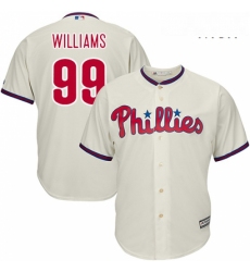 Mens Majestic Philadelphia Phillies 99 Mitch Williams Replica Cream Alternate Cool Base MLB Jersey