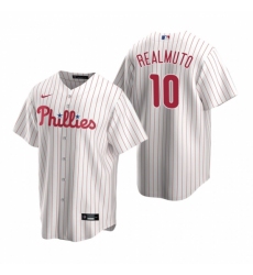 Mens Nike Philadelphia Phillies 10 JT Realmuto White Home Stitched Baseball Jersey