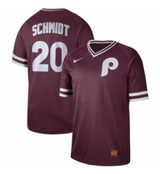 Mens Nike Philadelphia Phillies 20 Mike Schmidt Maroon Authentic Cooperstown Collection Stitched Baseball Jerse