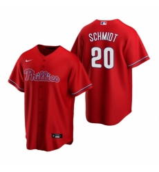 Mens Nike Philadelphia Phillies 20 Mike Schmidt Red Alternate Stitched Baseball Jerse