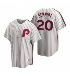 Mens Nike Philadelphia Phillies 20 Mike Schmidt White Cooperstown Collection Home Stitched Baseball Jerse