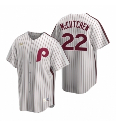 Mens Nike Philadelphia Phillies 22 Andrew McCutchen White Cooperstown Collection Home Stitched Baseball Jersey