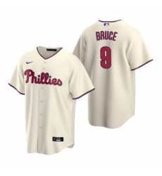 Mens Nike Philadelphia Phillies 9 Jay Bruce Cream Alternate Stitched Baseball Jersey