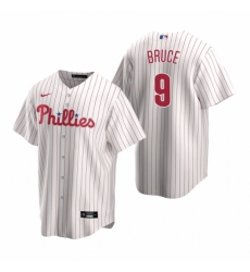 Mens Nike Philadelphia Phillies 9 Jay Bruce White Home Stitched Baseball Jersey