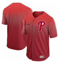 Mens Nike Philadelphia Phillies Blank Red Fade Authentic Stitched Baseball Jersey