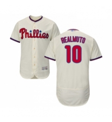 Mens Philadelphia Phillies 10 J T Realmuto Cream Alternate Flex Base Authentic Collection Baseball Jersey