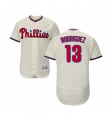 Mens Philadelphia Phillies 13 Sean Rodriguez Cream Alternate Flex Base Authentic Collection Baseball Jersey