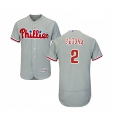 Mens Philadelphia Phillies 2 Jean Segura Grey Road Flex Base Authentic Collection Baseball Jersey