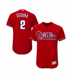 Mens Philadelphia Phillies 2 Jean Segura Red Alternate Flex Base Authentic Collection Baseball Jersey