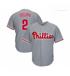Mens Philadelphia Phillies 2 Jean Segura Replica Grey Road Cool Base Baseball Jersey 