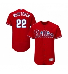 Mens Philadelphia Phillies 22 Andrew McCutchen Red Alternate Flex Base Authentic Collection Baseball Jersey